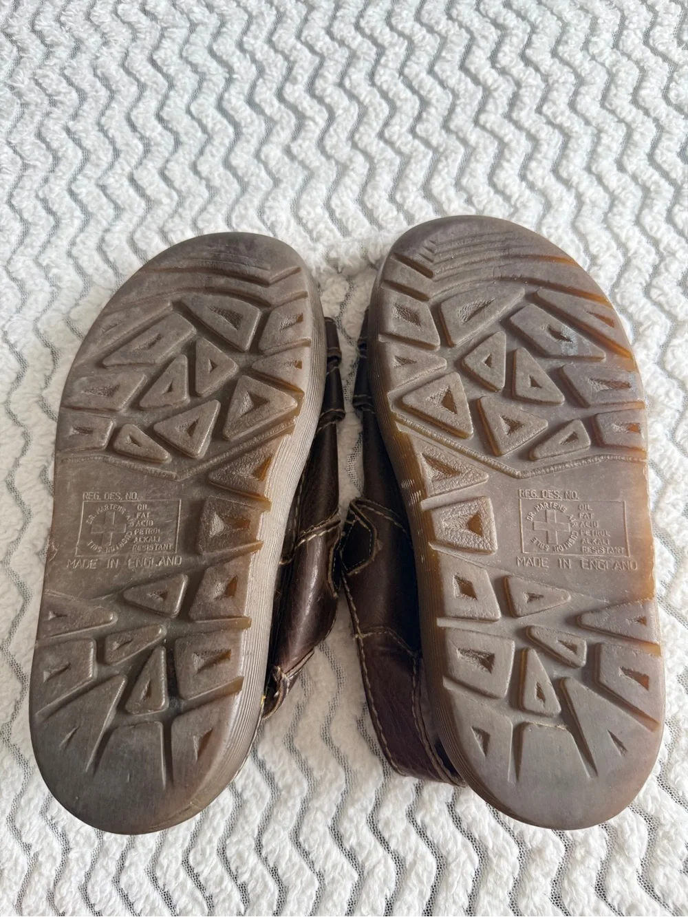 Dr. Martens Brown Leather Y2K Chunky Heels Made In England Fisherman Sandals 6